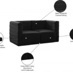 Quincy 63" Velvet Upholstered Comfort 2pc. Modular Loveseat