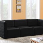 Quincy 95" Velvet Upholstered Comfort 3pc. Modular Sofa