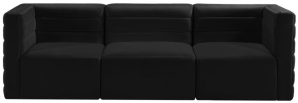Quincy 95" Velvet Upholstered Comfort 3pc. Modular Sofa