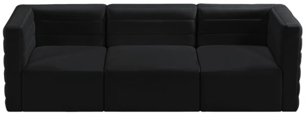 Quincy 95" Velvet Upholstered Comfort 3pc. Modular Sofa