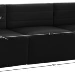 Quincy 95" Velvet Upholstered Comfort 3pc. Modular Sofa