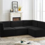 Quincy 95" Velvet Upholstered Comfort 4pc. Modular Sectional
