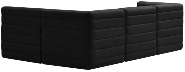 Quincy 95" Velvet Upholstered Comfort 4pc. Modular Sectional