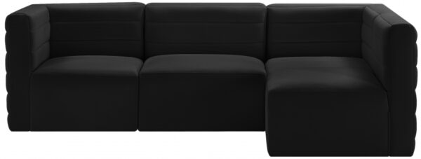 Quincy 95" Velvet Upholstered Comfort 4pc. Modular Sectional