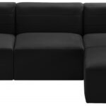 Quincy 95" Velvet Upholstered Comfort 4pc. Modular Sectional