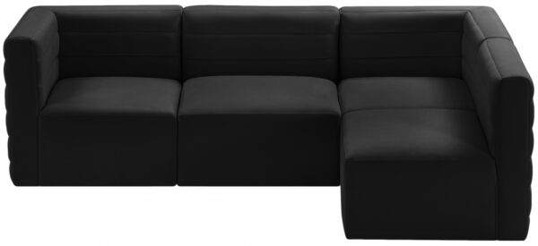 Quincy 95" Velvet Upholstered Comfort 4pc. Modular Sectional