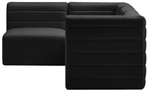 Quincy 95" Velvet Upholstered Comfort 4pc. Modular Sectional