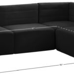 Quincy 95" Velvet Upholstered Comfort 4pc. Modular Sectional