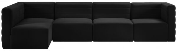 Quincy 126" Velvet Upholstered Comfort 5pc. Modular Sectional