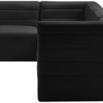 Quincy 126" Velvet Upholstered Comfort 5pc. Modular Sectional