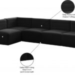 Quincy 126" Velvet Upholstered Comfort 5pc. Modular Sectional