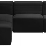 Quincy 94" Velvet Upholstered Comfort 5pc. Modular Sectional