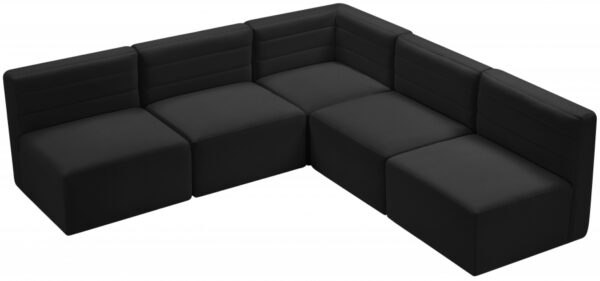 Quincy 94" Velvet Upholstered Comfort 5pc. Modular Sectional