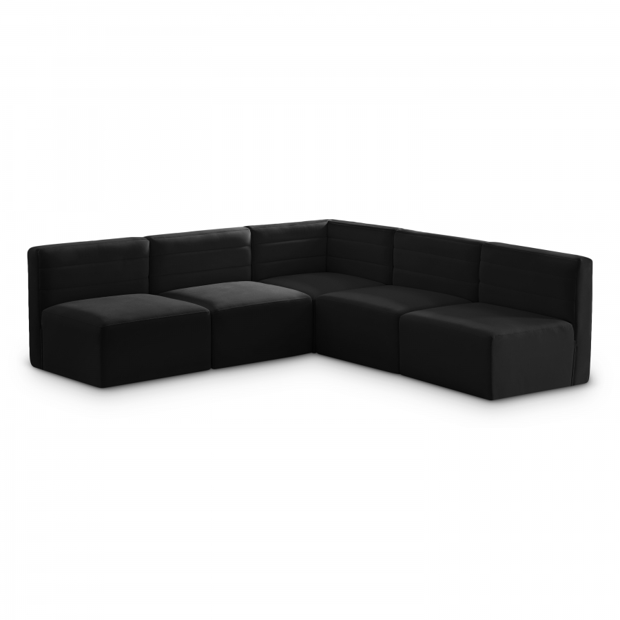 Quincy 94" Velvet Upholstered Comfort 5pc. Modular Sectional