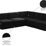 Quincy 94" Velvet Upholstered Comfort 5pc. Modular Sectional