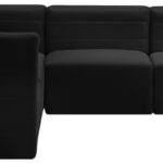 Quincy 95" Velvet Upholstered Comfort 5pc. Modular Sectional