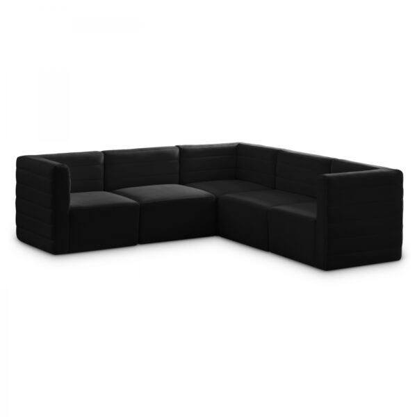 Quincy 95" Velvet Upholstered Comfort 5pc. Modular Sectional