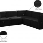 Quincy 95" Velvet Upholstered Comfort 5pc. Modular Sectional