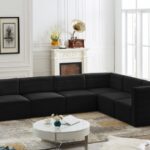 Quincy 126" Velvet Upholstered Comfort 6pc. Modular Sectional