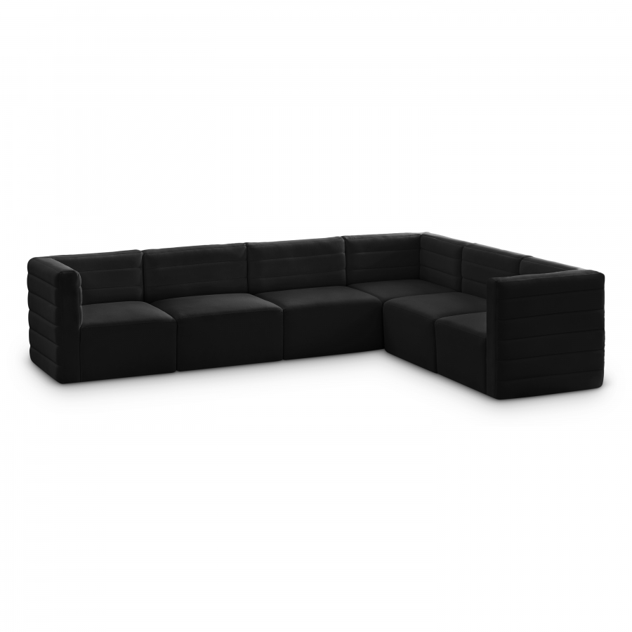Quincy 126" Velvet Upholstered Comfort 6pc. Modular Sectional
