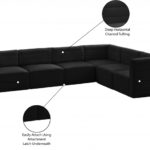 Quincy 126" Velvet Upholstered Comfort 6pc. Modular Sectional