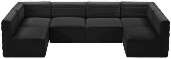 Quincy 126" Velvet Upholstered Comfort 6pc. Modular Sectional