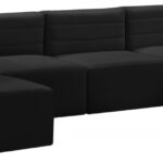 Quincy 126" Velvet Upholstered Comfort 6pc. Modular Sectional