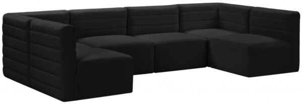 Quincy 126" Velvet Upholstered Comfort 6pc. Modular Sectional