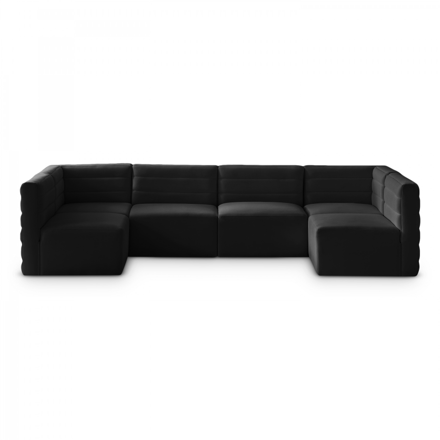 Quincy 126" Velvet Upholstered Comfort 6pc. Modular Sectional