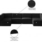 Quincy 126" Velvet Upholstered Comfort 6pc. Modular Sectional