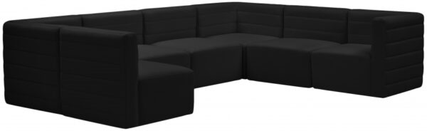 Quincy 126" Velvet Upholstered Comfort 7pc. Modular Sectional