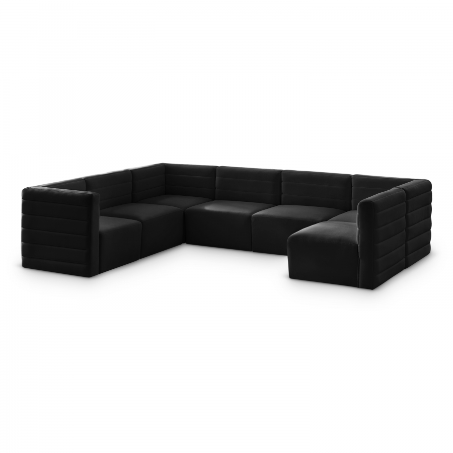 Quincy 126" Velvet Upholstered Comfort 7pc. Modular Sectional