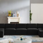 Quincy 157" Velvet Upholstered Comfort 7pc. Modular Sectional