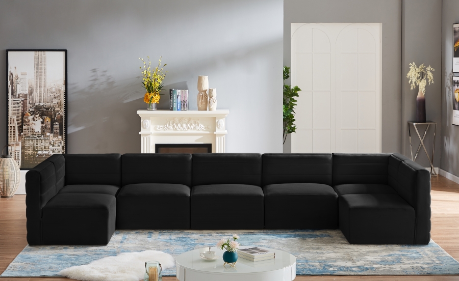 Quincy 157" Velvet Upholstered Comfort 7pc. Modular Sectional