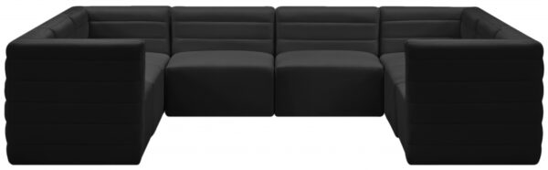Quincy 126" Velvet Upholstered Comfort 8pc. Modular Sectional