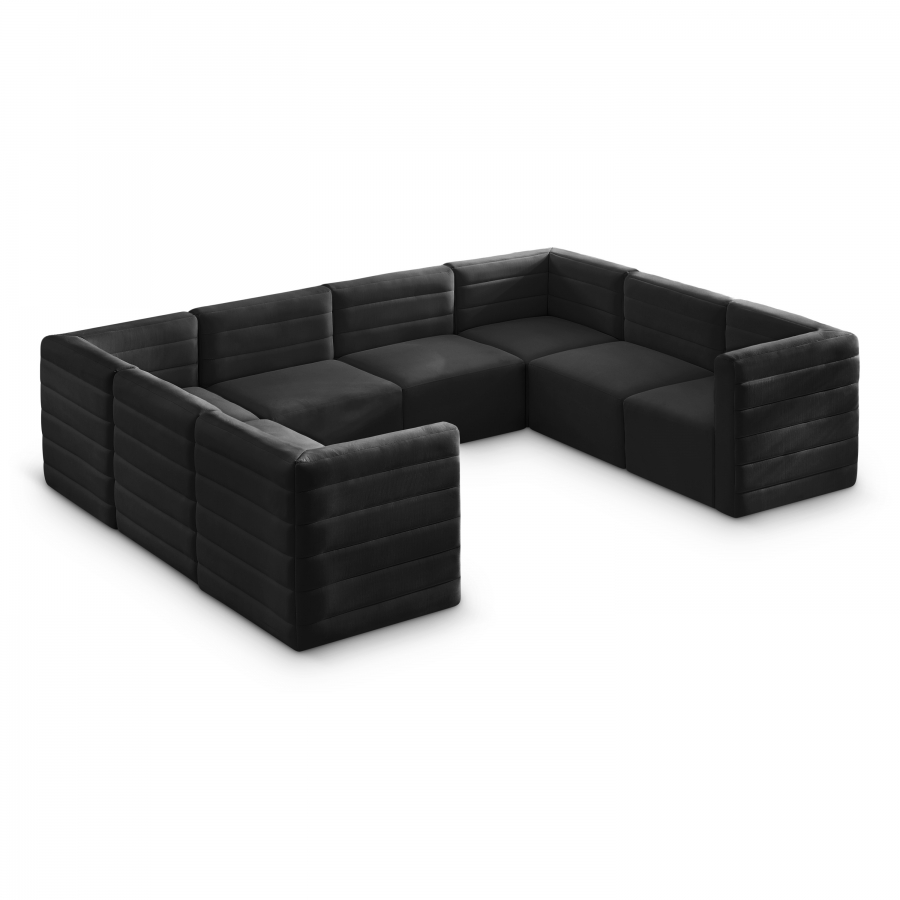 Quincy 126" Velvet Upholstered Comfort 8pc. Modular Sectional