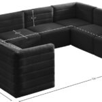 Quincy 126" Velvet Upholstered Comfort 8pc. Modular Sectional