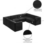 Quincy 126" Velvet Upholstered Comfort 8pc. Modular Sectional