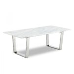 Carlton Marble Veneer Top And Chrome Steel Base Coffee Table