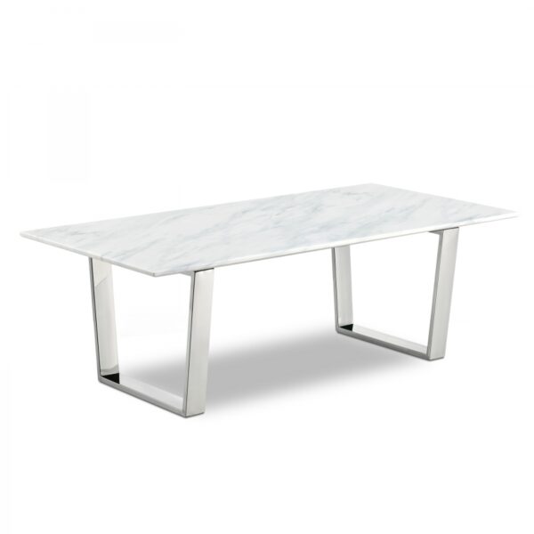Carlton Marble Veneer Top And Chrome Steel Base Coffee Table