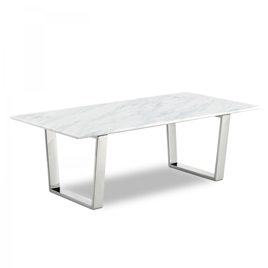 Carlton Marble Veneer Top And Chrome Steel Base Coffee Table