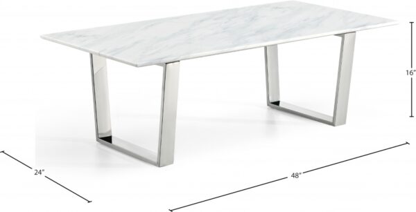 Carlton Marble Veneer Top And Chrome Steel Base Coffee Table