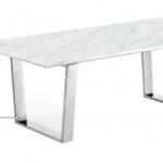Carlton Marble Veneer Top And Chrome Steel Base Coffee Table