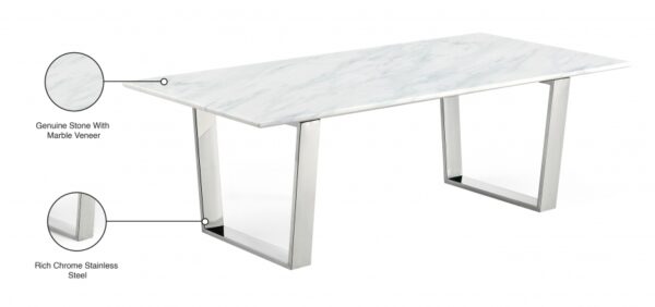 Carlton Marble Veneer Top And Chrome Steel Base Coffee Table