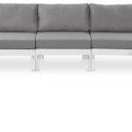 Nizuc 150" Water Resistant Fabric Upholstered Outdoor Patio 11pc. Modular Sectional