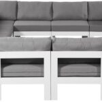 Nizuc 150" Water Resistant Fabric Upholstered Outdoor Patio 11pc. Modular Sectional