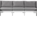Nizuc 150" Water Resistant Fabric Upholstered Outdoor Patio 11pc. Modular Sectional