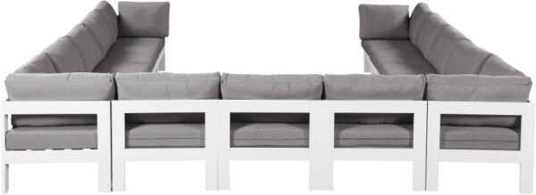 Nizuc 150" Water Resistant Fabric Upholstered Outdoor Patio 13pc. Modular Sectional