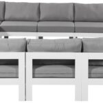Nizuc 150" Water Resistant Fabric Upholstered Outdoor Patio 13pc. Modular Sectional