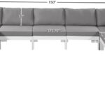 Nizuc 150" Water Resistant Fabric Upholstered Outdoor Patio 13pc. Modular Sectional
